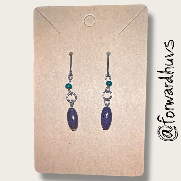 Bundle Sale 3 for $15 | Purple & Turquoise Beaded Dangle Earrings - Picture 3 of 8